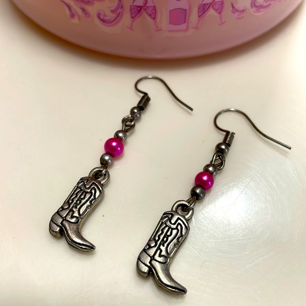 Cowboys boots earrings new